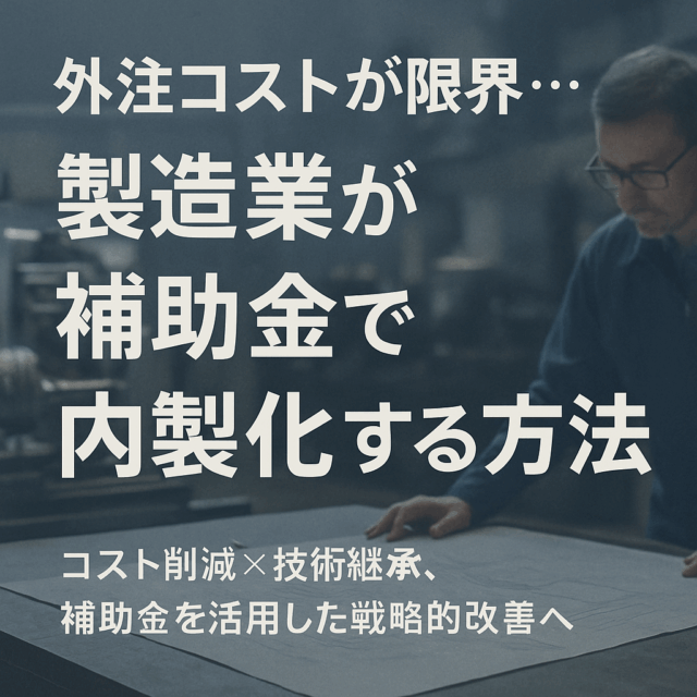 八王子 補助金コンサルタント 製造業 外注コストがかさむ 自社対応に変えるには？